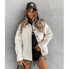 Load image into Gallery viewer, Fashion Solid Color Single-Breasted Woolen Coat