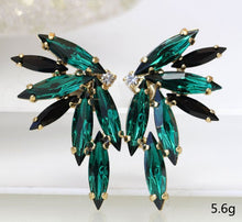 Load image into Gallery viewer, Ear Jewelry Fashion Simple Green Leaf Exaggerated Earrings