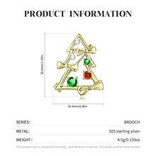 Load image into Gallery viewer, Christmas Tree Brooch S925 Sterling Silver Gold-plated Ins Fashionable Christmas Gift