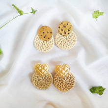 Load image into Gallery viewer, Round Rattan Braided Earrings Jewelry Multicolor Female Earrings