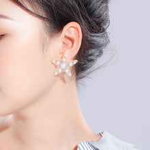 Load image into Gallery viewer, S925 Pearl Stitching Earrings Peach Heart Star Stud Earrings Women