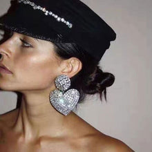 Load image into Gallery viewer, Love Earrings Women Long Earrings Large Silver Needle Earrings Women