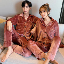 Load image into Gallery viewer, Home wear couples velveteen pajamas