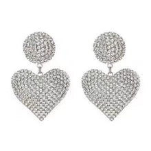 Load image into Gallery viewer, Love Earrings Women Long Earrings Large Silver Needle Earrings Women