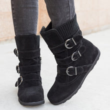 Load image into Gallery viewer, Flat large size short boots women thick cotton boots