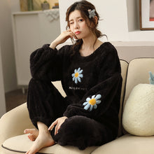 Load image into Gallery viewer, Coral Fleece Women's Pajamas Ladies Thick Flannel Long Sleeves