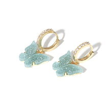 Load image into Gallery viewer, Light luxury style zircon earrings glitter butterfly earrings
