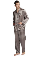 Load image into Gallery viewer, Men's silk satin pajamas suit casual wear