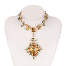 Load image into Gallery viewer, Alloy inlaid gemstone necklace Luxury gemstone vintage necklace
