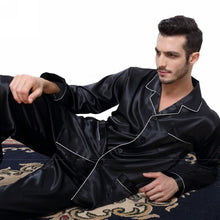 Load image into Gallery viewer, Men's silk satin pajamas suit casual wear