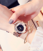 Load image into Gallery viewer, Wheeled rhinestone watch quartz dial watch fashion temperament female watch ladies belt