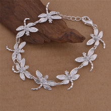 Load image into Gallery viewer, Silver Plated Dragonfly Necklace Bracelet