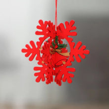 Load image into Gallery viewer, Christmas tree small pendant wooden five-pointed star bell pendant gift Christmas decoration wooden