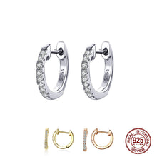 Load image into Gallery viewer, Sterling Silver Circle Gold Earrings Zircon Earrings European And American Popular Earrings