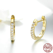 Load image into Gallery viewer, Sterling Silver Circle Gold Earrings Zircon Earrings European And American Popular Earrings