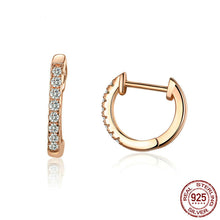 Load image into Gallery viewer, Sterling Silver Circle Gold Earrings Zircon Earrings European And American Popular Earrings