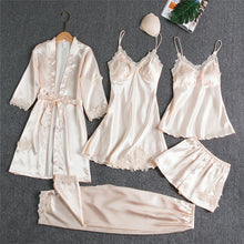 Load image into Gallery viewer, Spring And Autumn Sling Five-Piece Pajamas Women