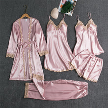 Load image into Gallery viewer, Spring And Autumn Sling Five-Piece Pajamas Women