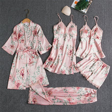 Load image into Gallery viewer, Spring And Autumn Sling Five-Piece Pajamas Women