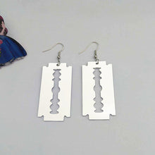 Load image into Gallery viewer, South Korea Dongdaemun Earrings Female Acrylic Mirror Creative Summer Fashion Magazine Personality Blade Ear Clip Earrings