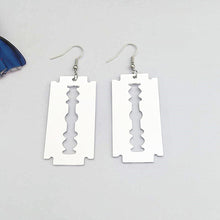 Load image into Gallery viewer, South Korea Dongdaemun Earrings Female Acrylic Mirror Creative Summer Fashion Magazine Personality Blade Ear Clip Earrings