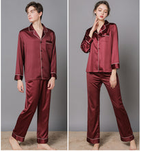 Load image into Gallery viewer, Silk Couple Pajamas And Home Wear Long-Sleeved Suit