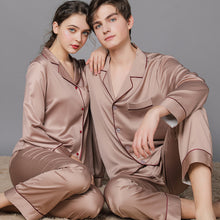 Load image into Gallery viewer, Silk Couple Pajamas And Home Wear Long-Sleeved Suit