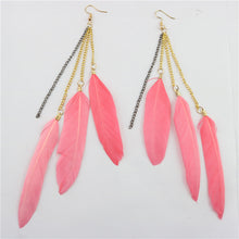 Load image into Gallery viewer, Natural Feather Earrings Tassel Earrings