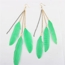 Load image into Gallery viewer, Natural Feather Earrings Tassel Earrings
