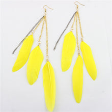 Load image into Gallery viewer, Natural Feather Earrings Tassel Earrings