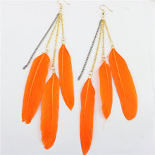 Load image into Gallery viewer, Natural Feather Earrings Tassel Earrings