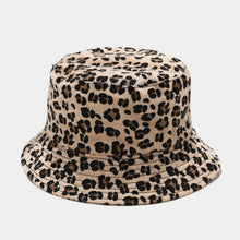 Load image into Gallery viewer, Leopard Double-sided Fisherman Hat Female Woolen Bowl Hat Autumn And Winter Outdoor Sun Hat