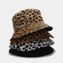 Load image into Gallery viewer, Leopard Double-sided Fisherman Hat Female Woolen Bowl Hat Autumn And Winter Outdoor Sun Hat
