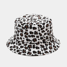 Load image into Gallery viewer, Leopard Double-sided Fisherman Hat Female Woolen Bowl Hat Autumn And Winter Outdoor Sun Hat