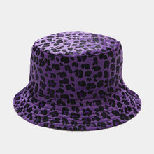 Load image into Gallery viewer, Leopard Double-sided Fisherman Hat Female Woolen Bowl Hat Autumn And Winter Outdoor Sun Hat