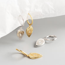 Load image into Gallery viewer, Sterling Silver Geometric Drop Totem Diamond Earrings Earrings