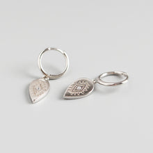 Load image into Gallery viewer, Sterling Silver Geometric Drop Totem Diamond Earrings Earrings