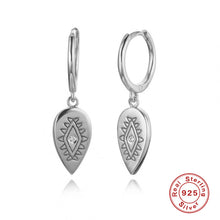 Load image into Gallery viewer, Sterling Silver Geometric Drop Totem Diamond Earrings Earrings