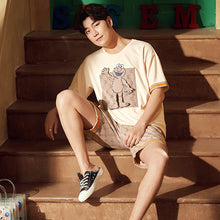 Load image into Gallery viewer, Sesame Street Joint Couple Pajamas Women Summer Cotton Cute Student Two-piece Short Sleeve