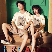 Load image into Gallery viewer, Sesame Street Joint Couple Pajamas Women Summer Cotton Cute Student Two-piece Short Sleeve