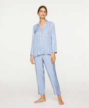 Load image into Gallery viewer, Pajamas Simple White Ice Silk Satin Fabric Long-sleeved Trousers