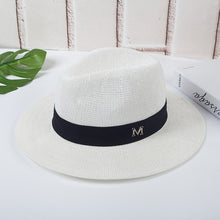 Load image into Gallery viewer, Jazz Hat Beach Sun Hat Panama Straw Sun Hat