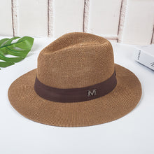 Load image into Gallery viewer, Jazz Hat Beach Sun Hat Panama Straw Sun Hat