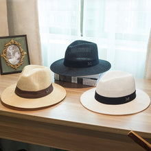 Load image into Gallery viewer, Jazz Hat Beach Sun Hat Panama Straw Sun Hat