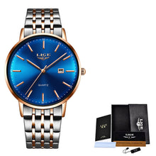 Load image into Gallery viewer, LIGE Luxury Ladies Watch Women Waterproof Rose Gold Steel Strap Women Wrist Watches Top Brand Bracelet Clocks Relogio Feminino