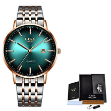 Load image into Gallery viewer, LIGE Luxury Ladies Watch Women Waterproof Rose Gold Steel Strap Women Wrist Watches Top Brand Bracelet Clocks Relogio Feminino