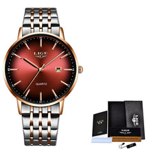 Load image into Gallery viewer, LIGE Luxury Ladies Watch Women Waterproof Rose Gold Steel Strap Women Wrist Watches Top Brand Bracelet Clocks Relogio Feminino