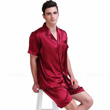 Load image into Gallery viewer, Pajamas Set Pyjamas Nightwear Men Silk Plus Size Satin