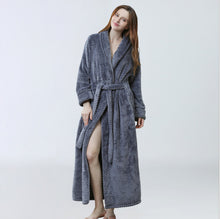 Load image into Gallery viewer, Men's Winter Plus Size Long Bathrobe Coral Fleece Full Length Pajamas