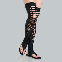 Load image into Gallery viewer, 2020 Solid Color Lycra Stretch Hollow Fashion Flat Casual Sandals